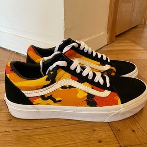 Vans Authentic Skater Flame and Black Suede Sneaker